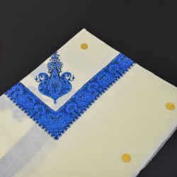 شال شتوي بيج خط ازرق   107